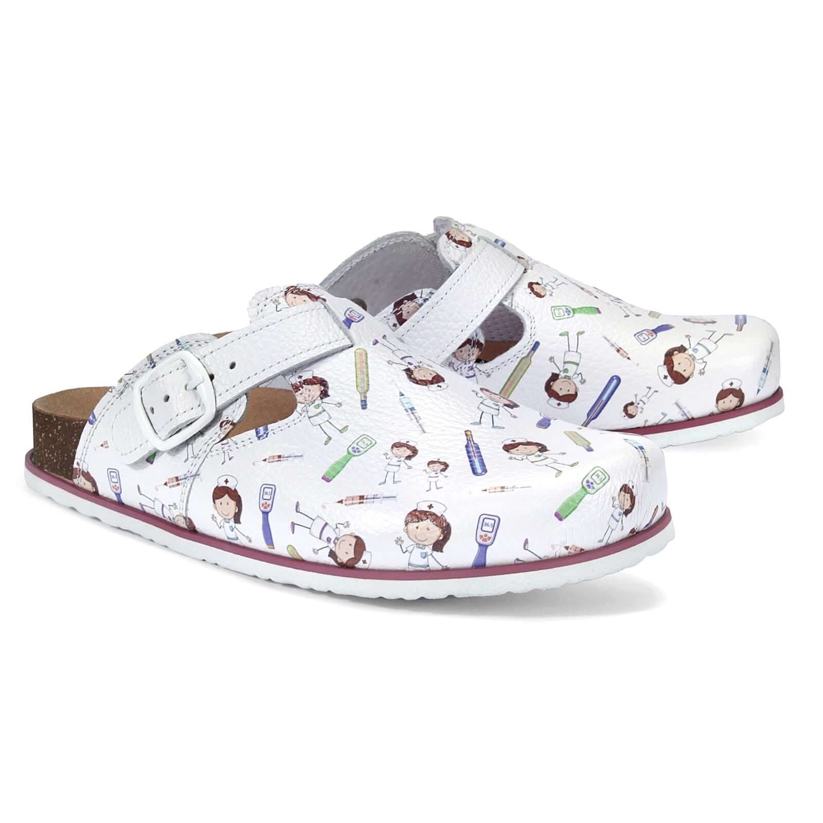 NURSE leather medical clogs