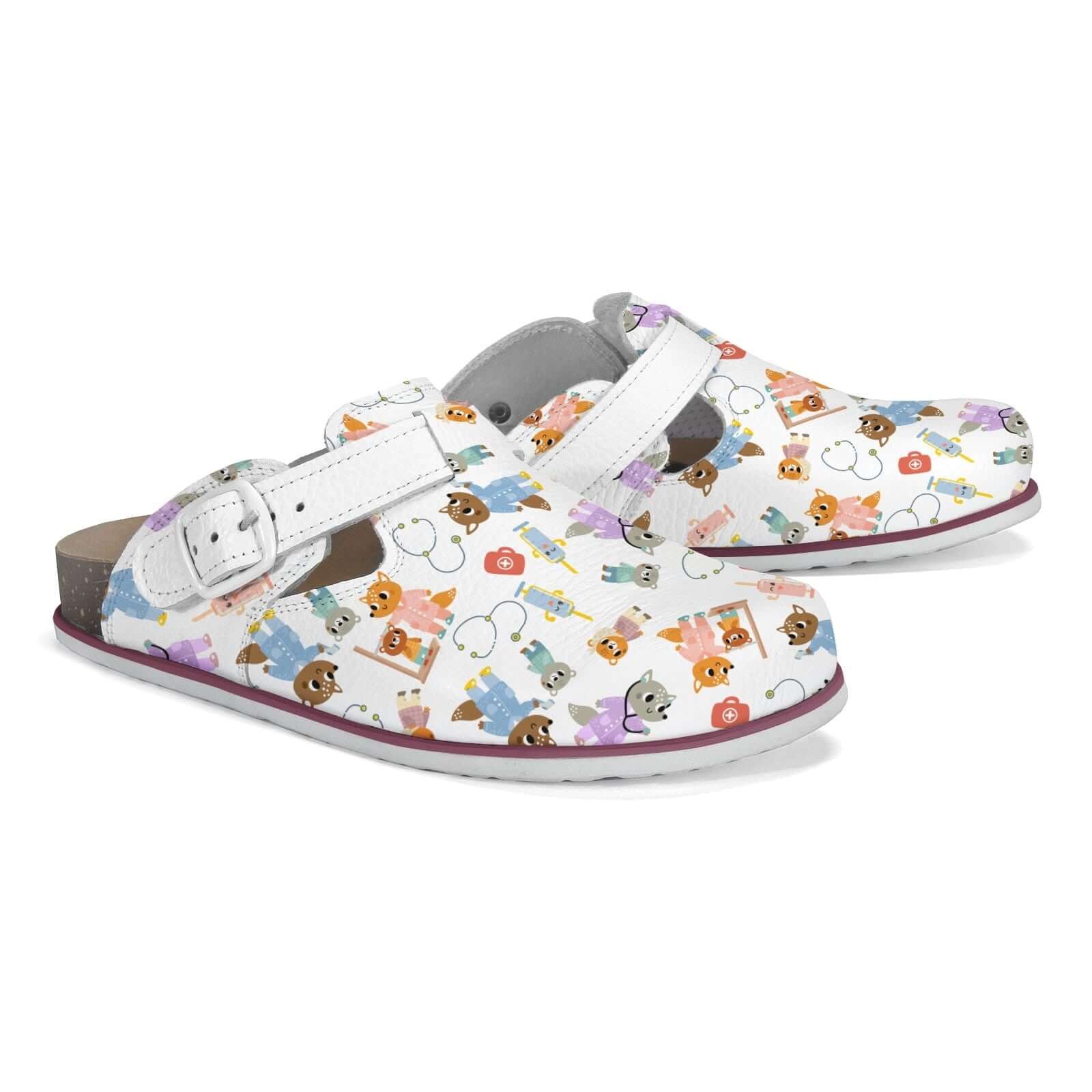 Pediatrician leather medical clogs