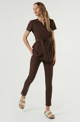 Spodnie medyczne damskie - DARK CHOCOLATE