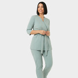 SOPHIA medical apron, 3/4 sleeves - SAGE GREEN