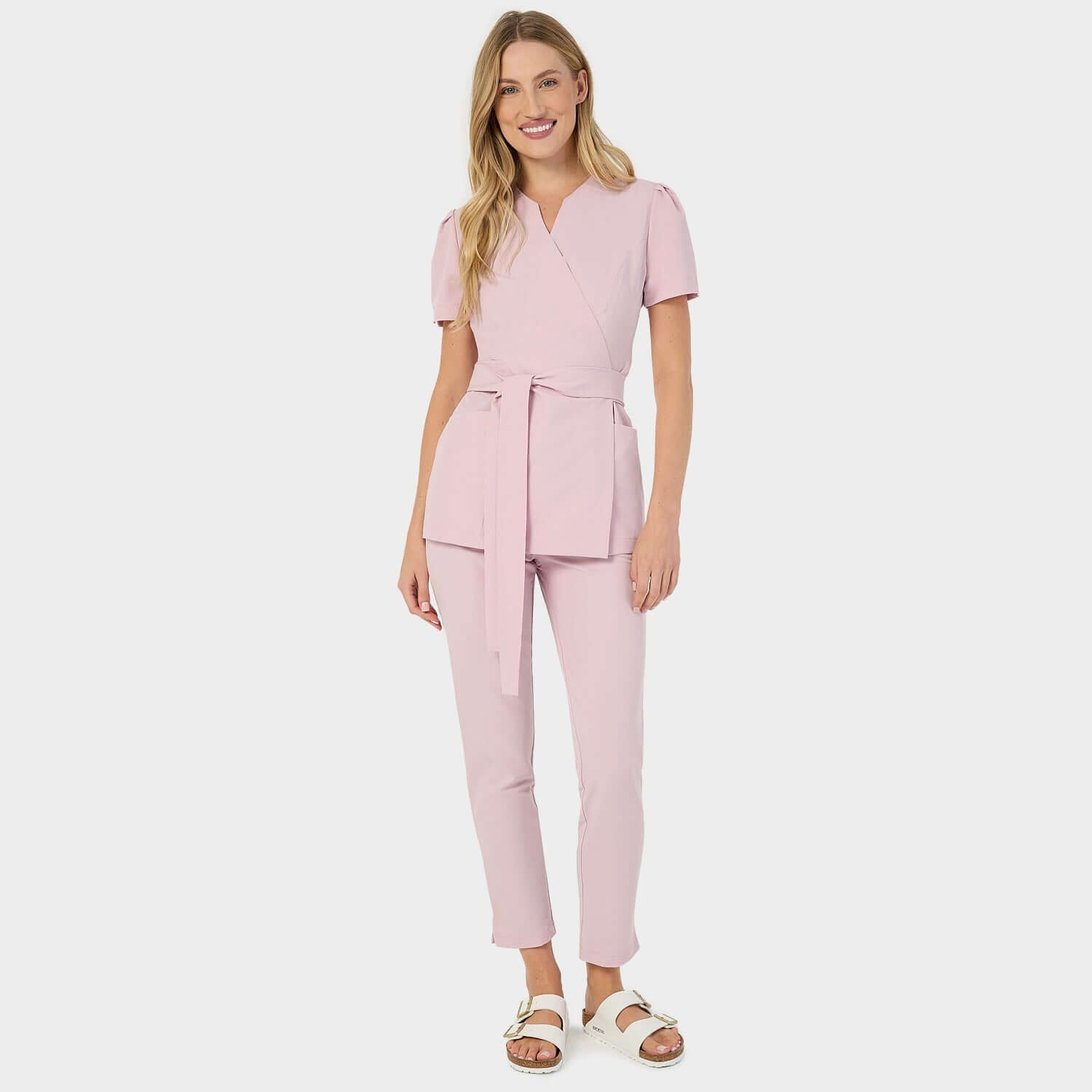 Fartuszek medyczny wiązany AMELIA - PASTEL PINK