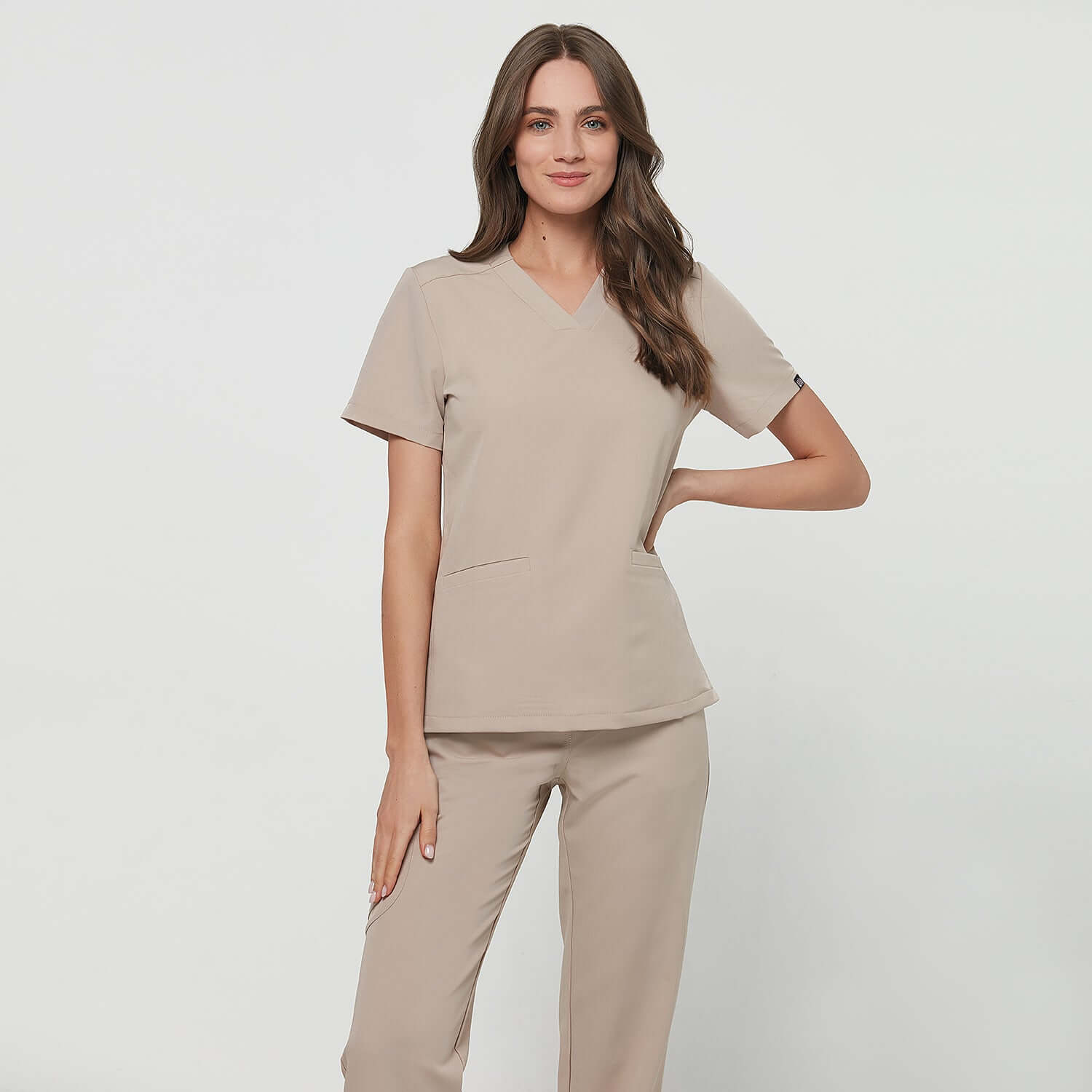 EMILY scrubs medical sweatshirt - LATTE