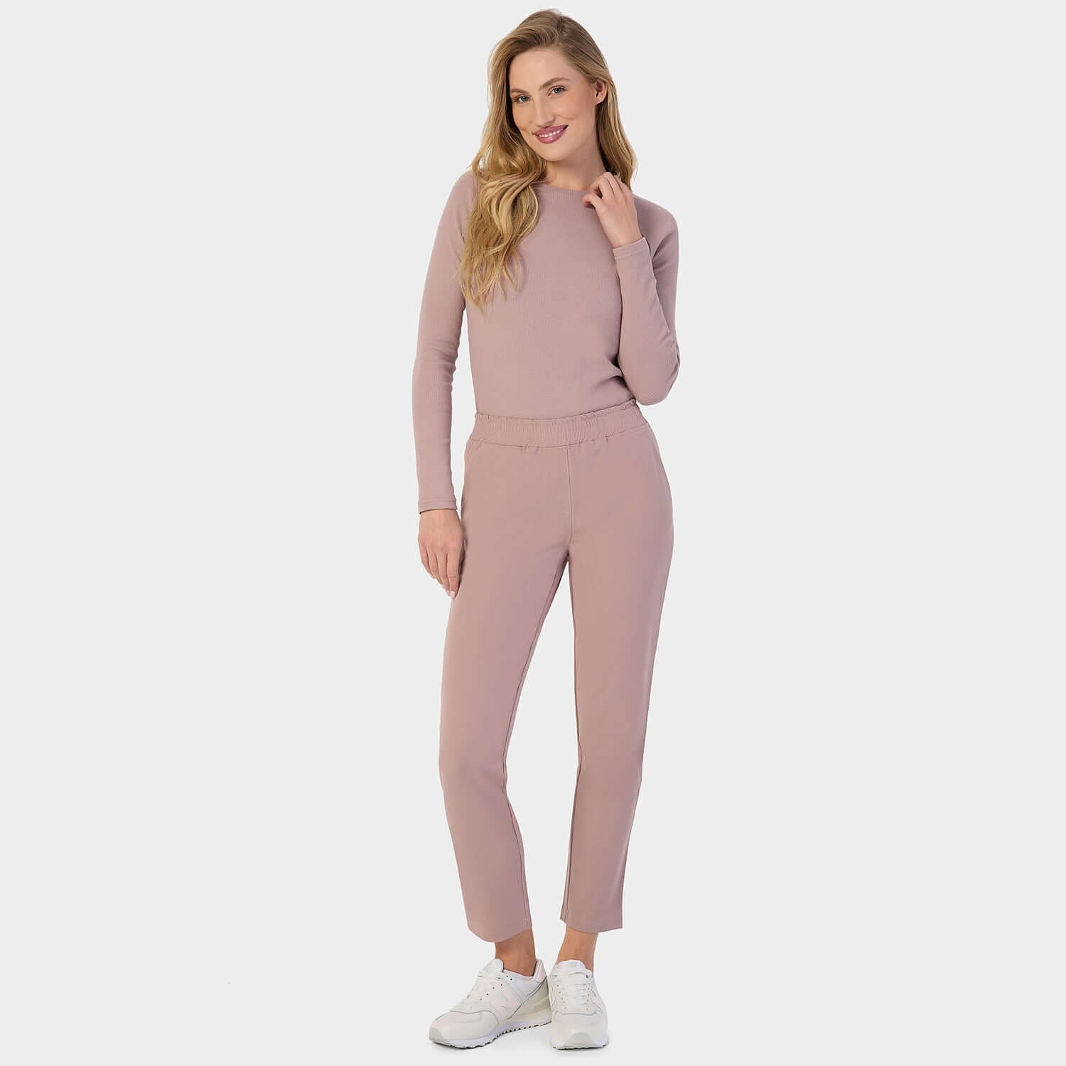Longsleeve medyczny damski - DUSTY PINK
