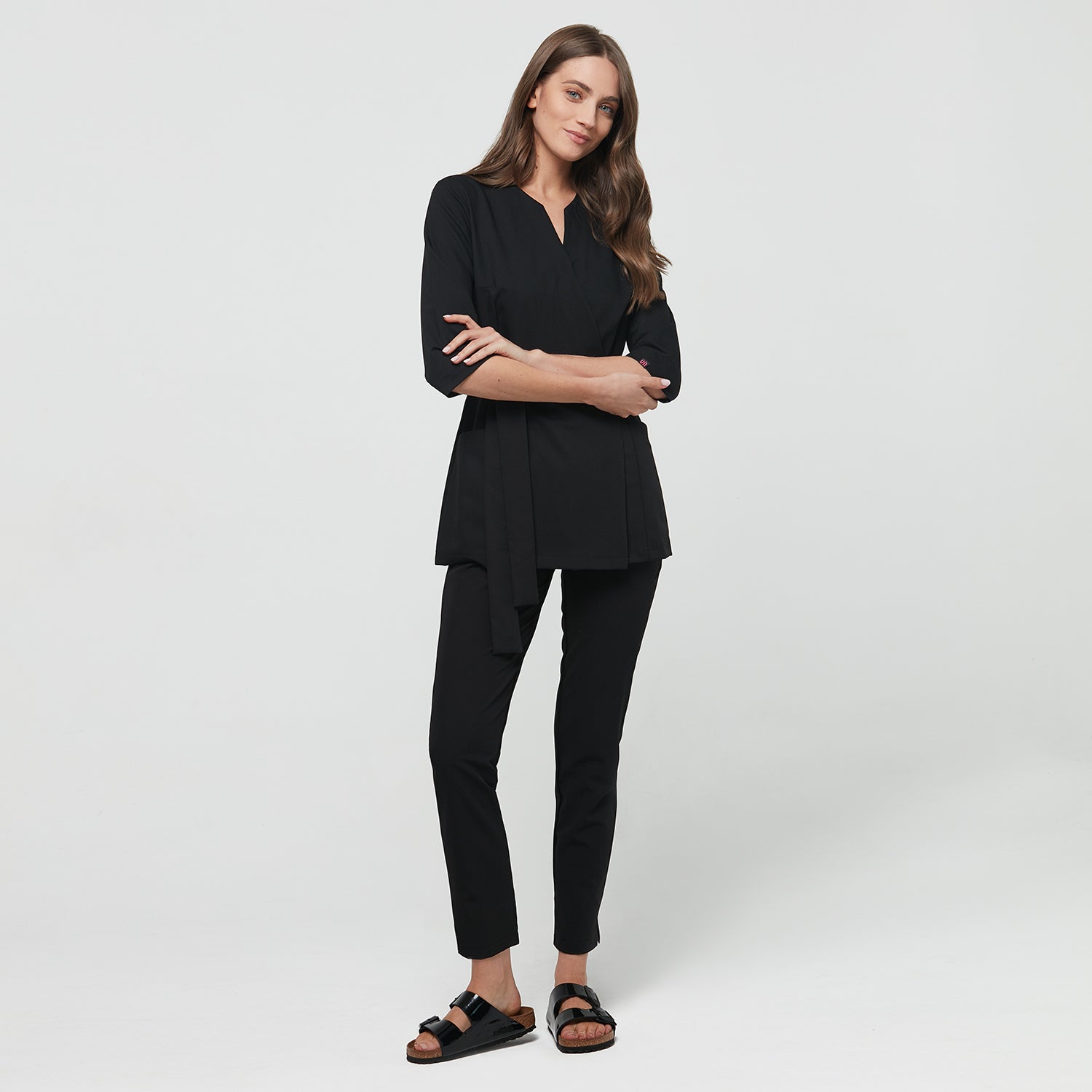 SOPHIA medical apron, 3/4 sleeves - BLACK