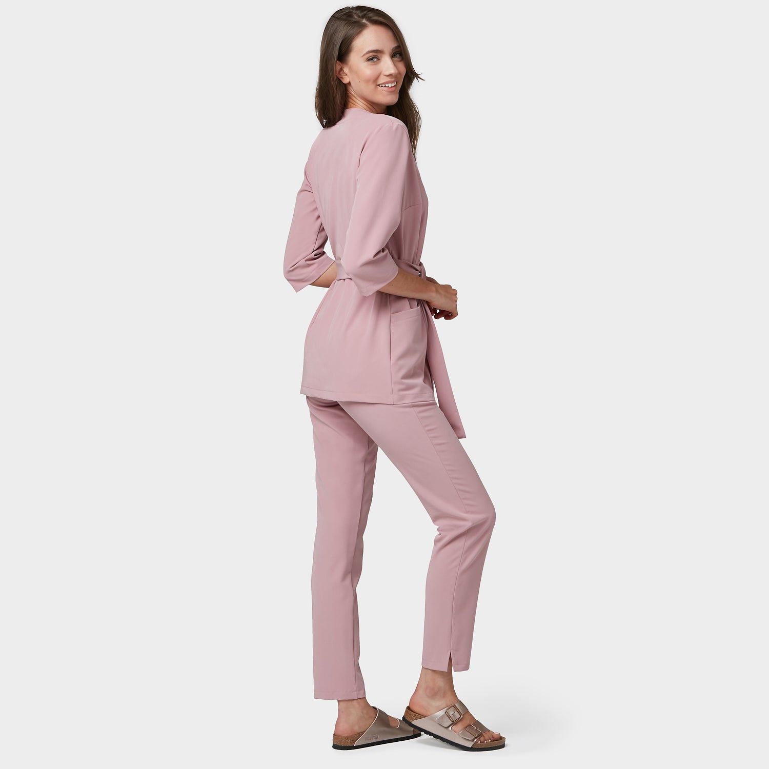 SOPHIA medical apron, 3/4 sleeves - BLOSSOM PINK