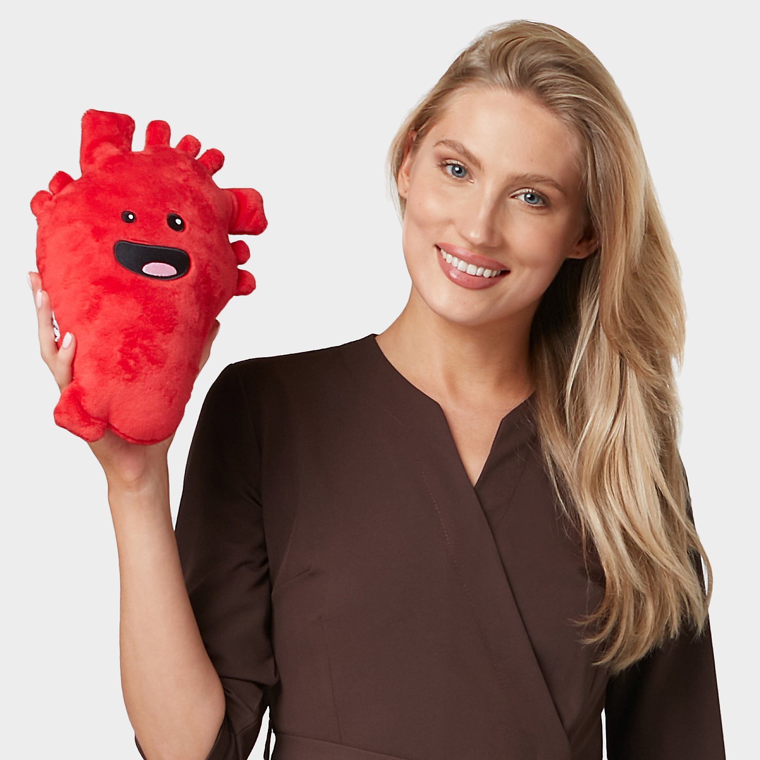 SOPHIA medical apron, 3/4 sleeves - DARK CHOCOLATE