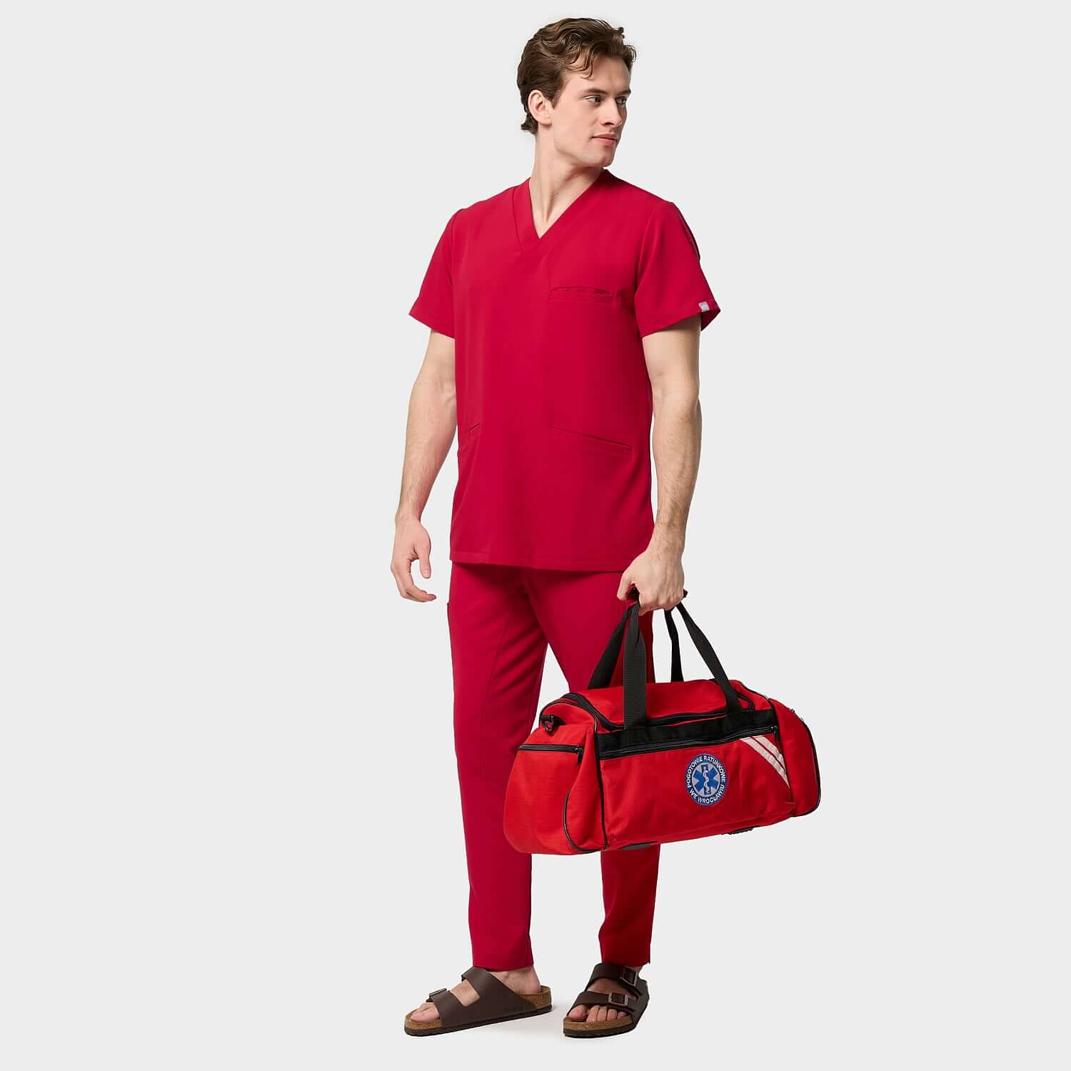 Bluza medyczna męska LOGAN - RED CHERRY