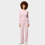 Spodnie medyczne damskie szerokie - PASTEL PINK