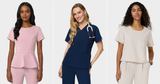 Bluzy medyczne damskie Vena Uniformy — kobiety w modelach Emily, Gaja i Kim z baskinką, polska produkcja