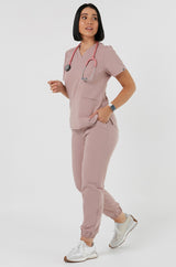 EMILY scrubs medical sweatshirt - DUSTY PINK