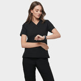 EMILY scrubs medical sweatshirt - BLACK