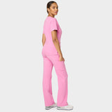 Spodnie medyczne damskie szerokie - CANDY PINK