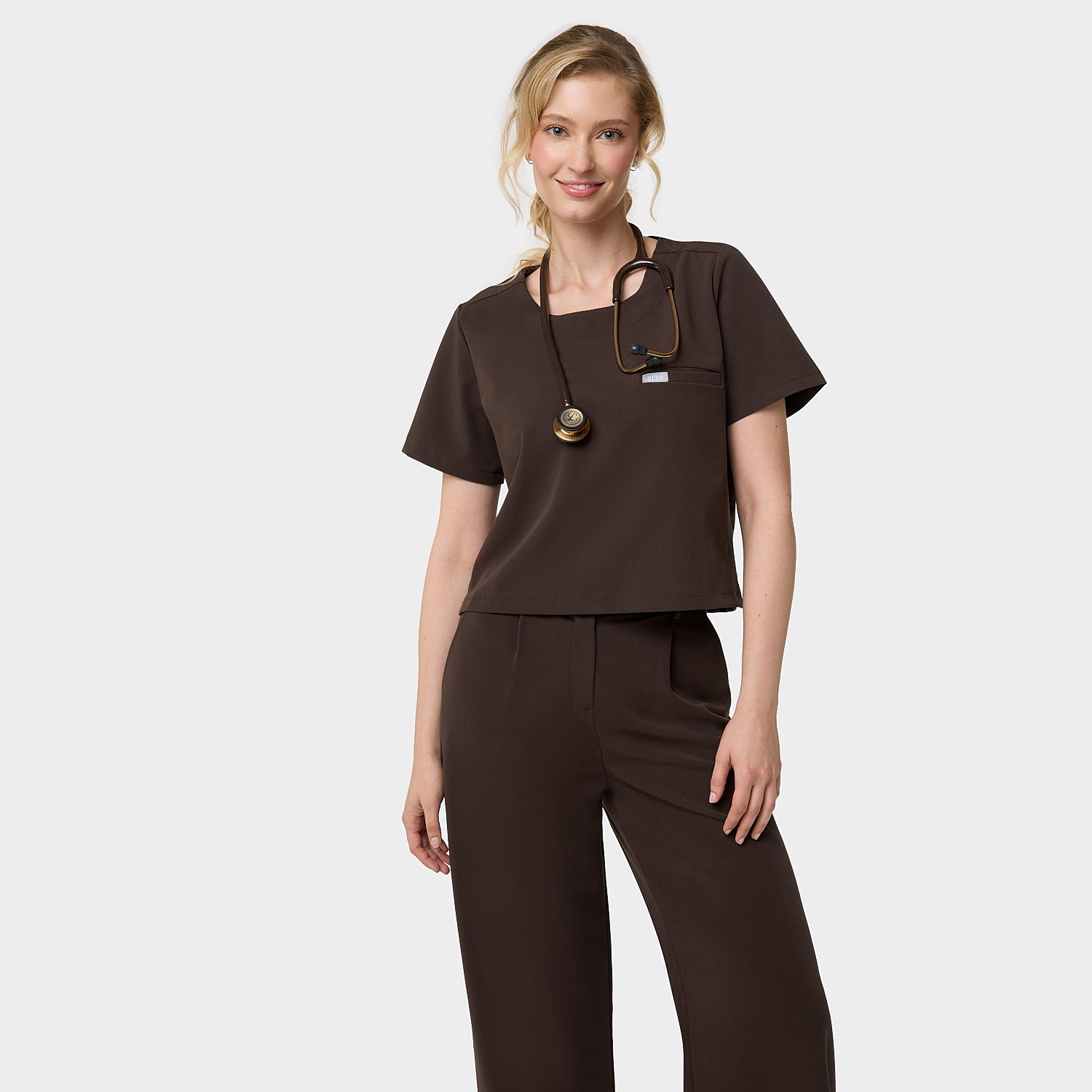 Bluza medyczna damska GAJA - DARK CHOCOLATE