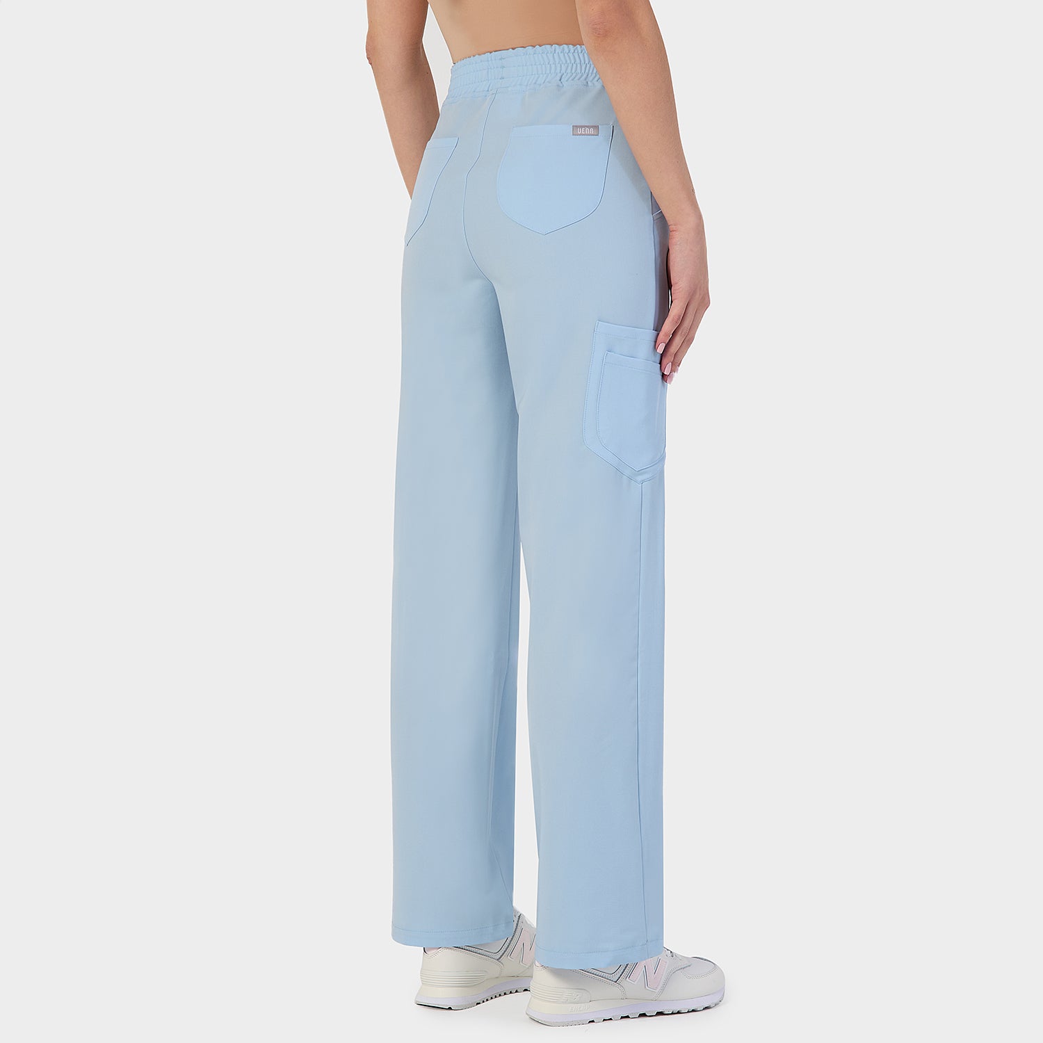 Spodnie medyczne damskie szerokie - BABY BLUE