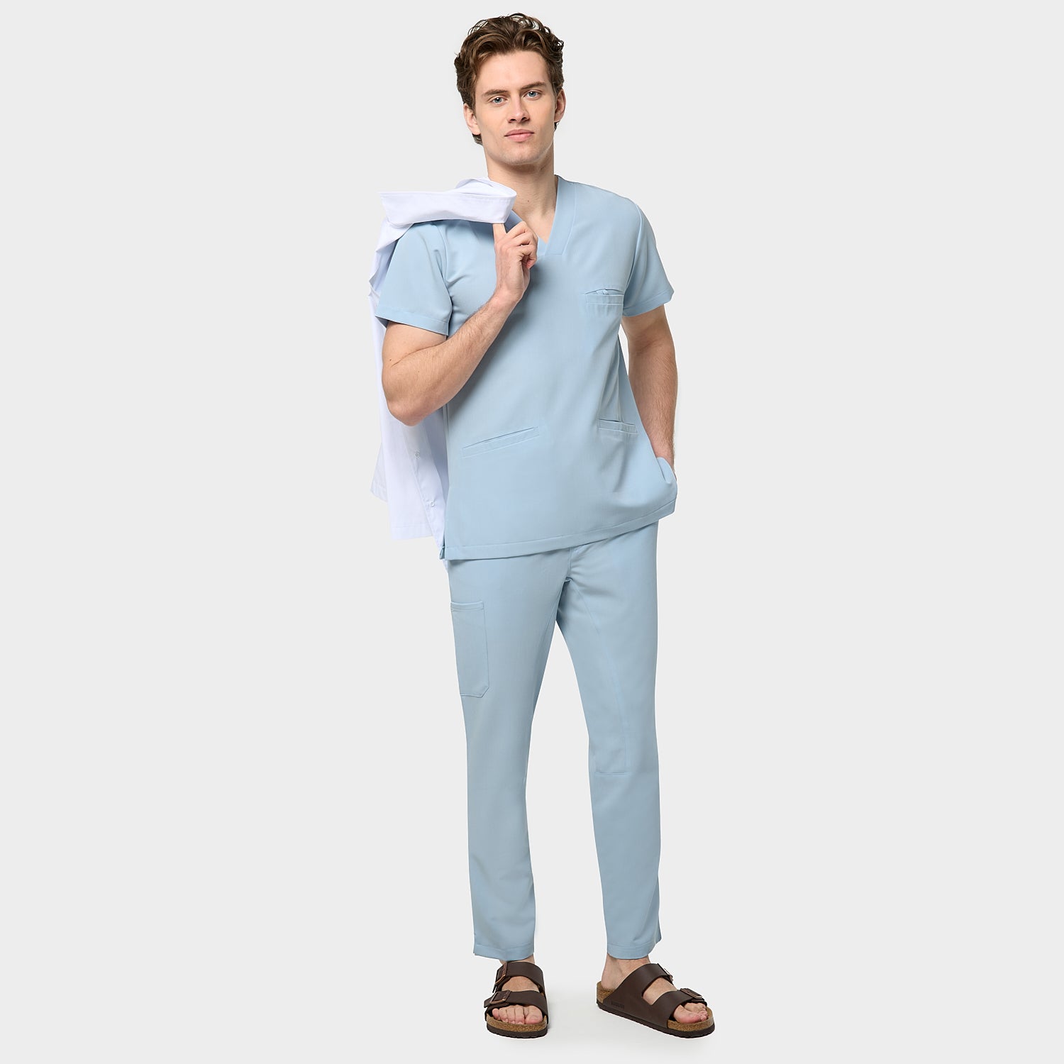 Spodnie medyczne męskie BABY BLUE
