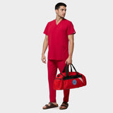 medyczne spodnie męskie czerwone VENA UNIFORMY