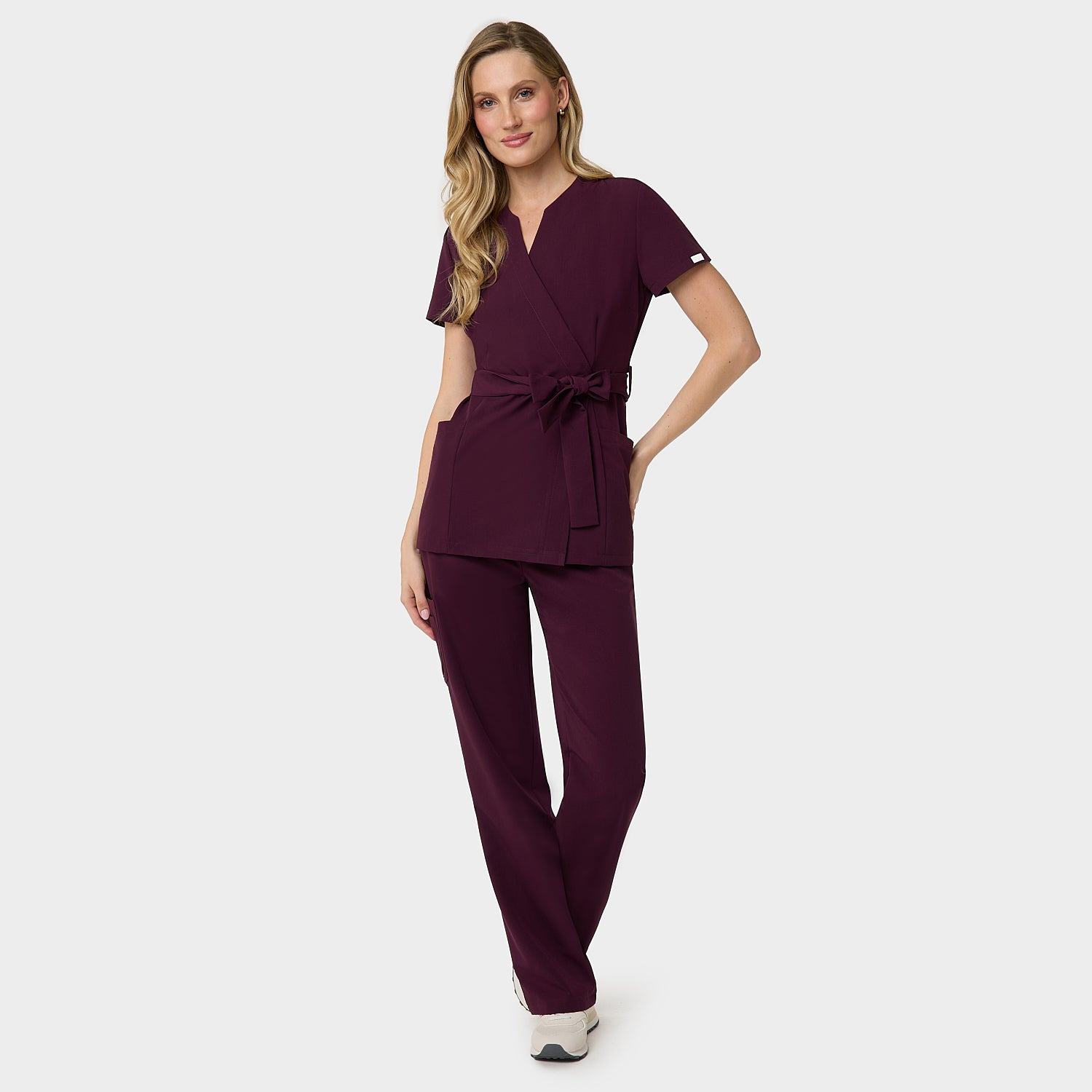 Fartuszek medyczny wiązany SOPHIA - BURGUNDY