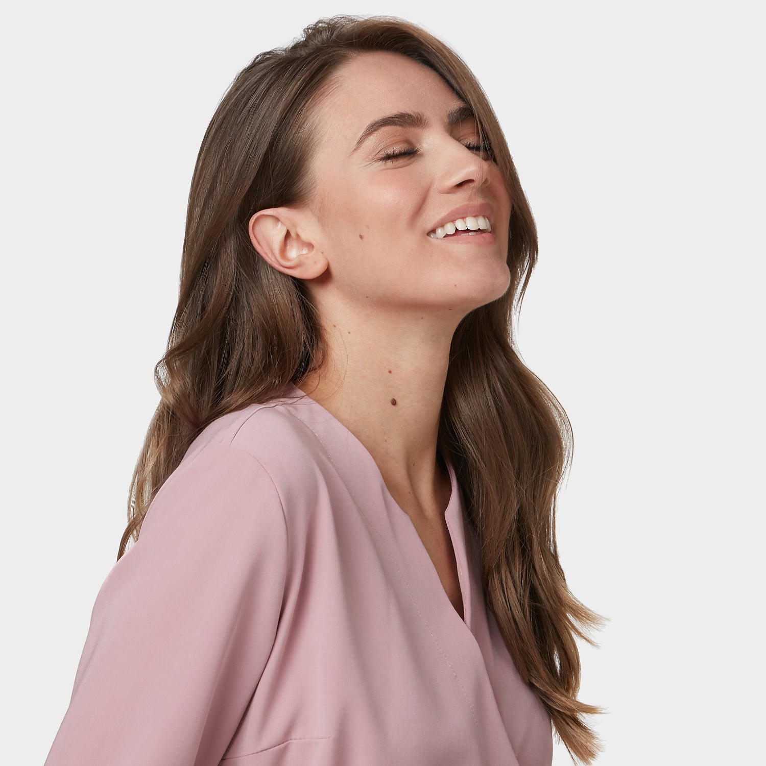 SOPHIA medical apron, 3/4 sleeves - BLOSSOM PINK 
