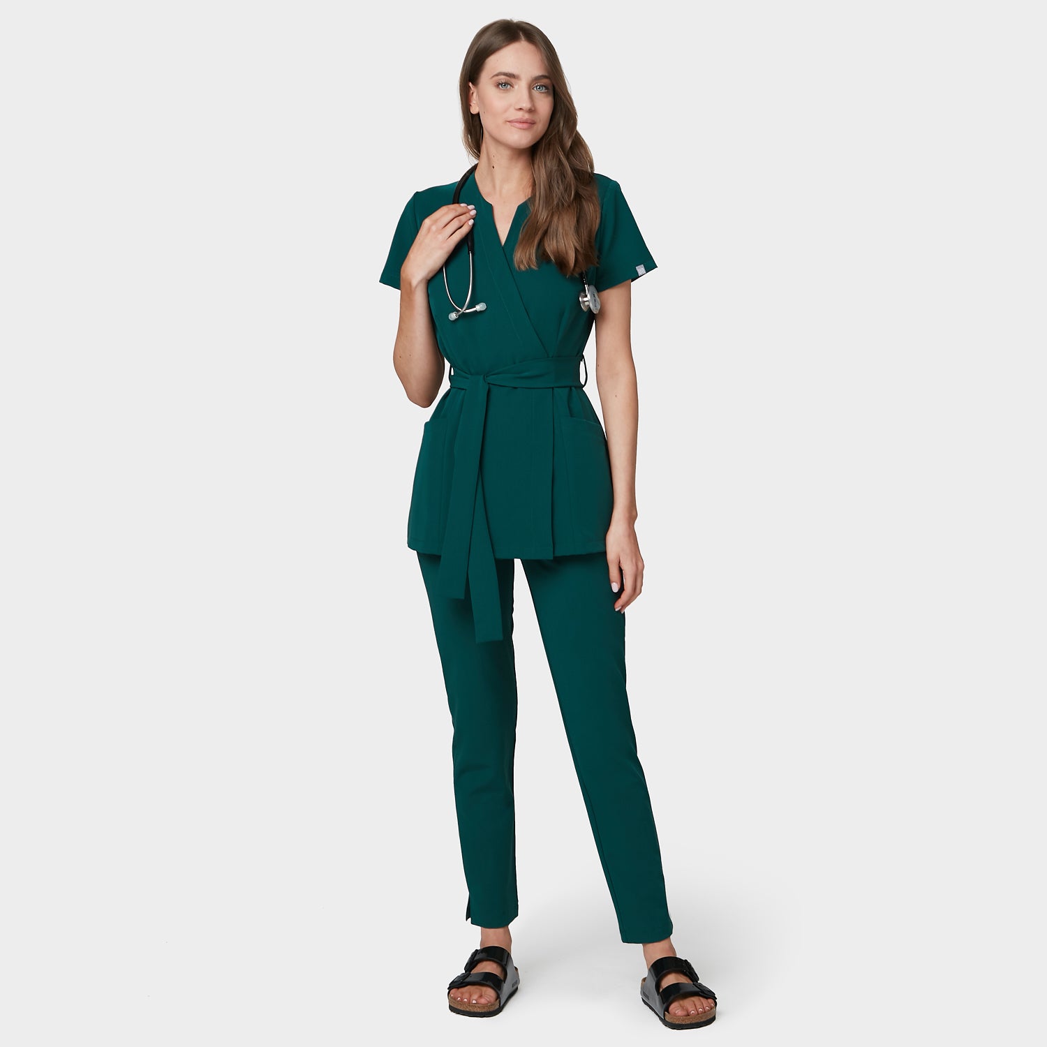 Medical apron SOPHIA - MOSS GREEN 