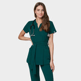 Medical apron SOPHIA - MOSS GREEN 