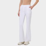 SPODNIE MEDYCZNE DAMSKIE FLARE W KOLORZE BIAŁYM