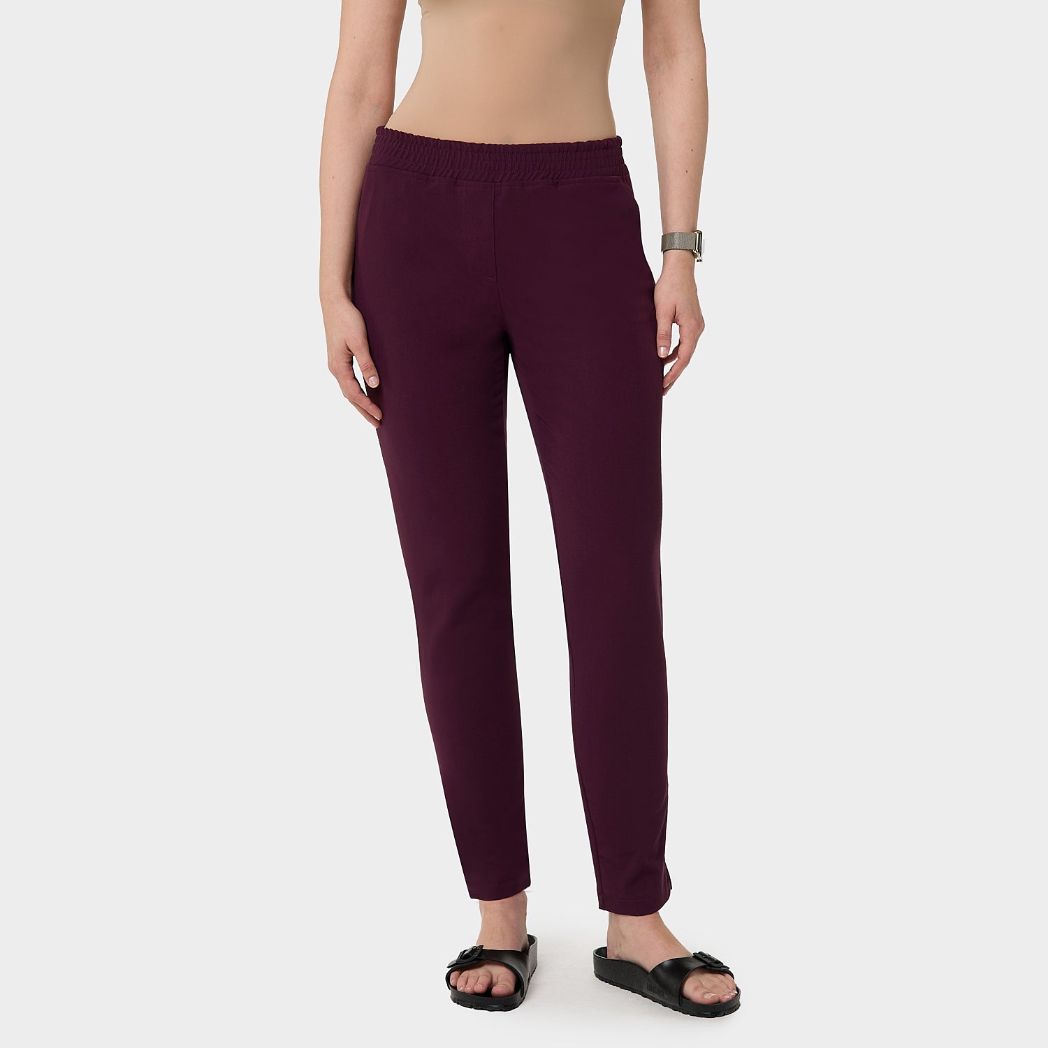 Spodnie medyczne damskie - BURGUNDY