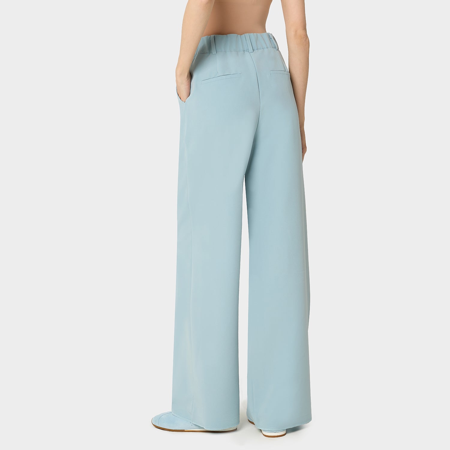 Spodnie medyczne Aura Cloudy Blue - kobiece, modne, do bluzy medycznej - Vena Uniformy