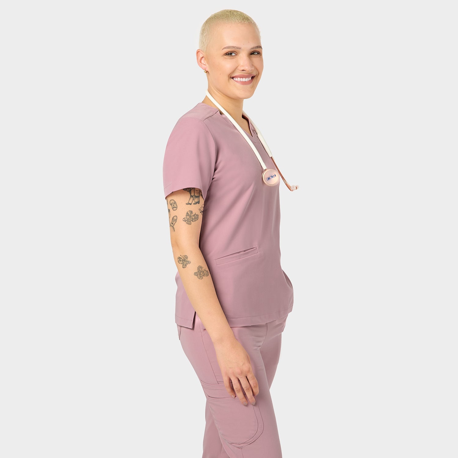 EMILY scrubs medical sweatshirt - BLOSSOM PINK