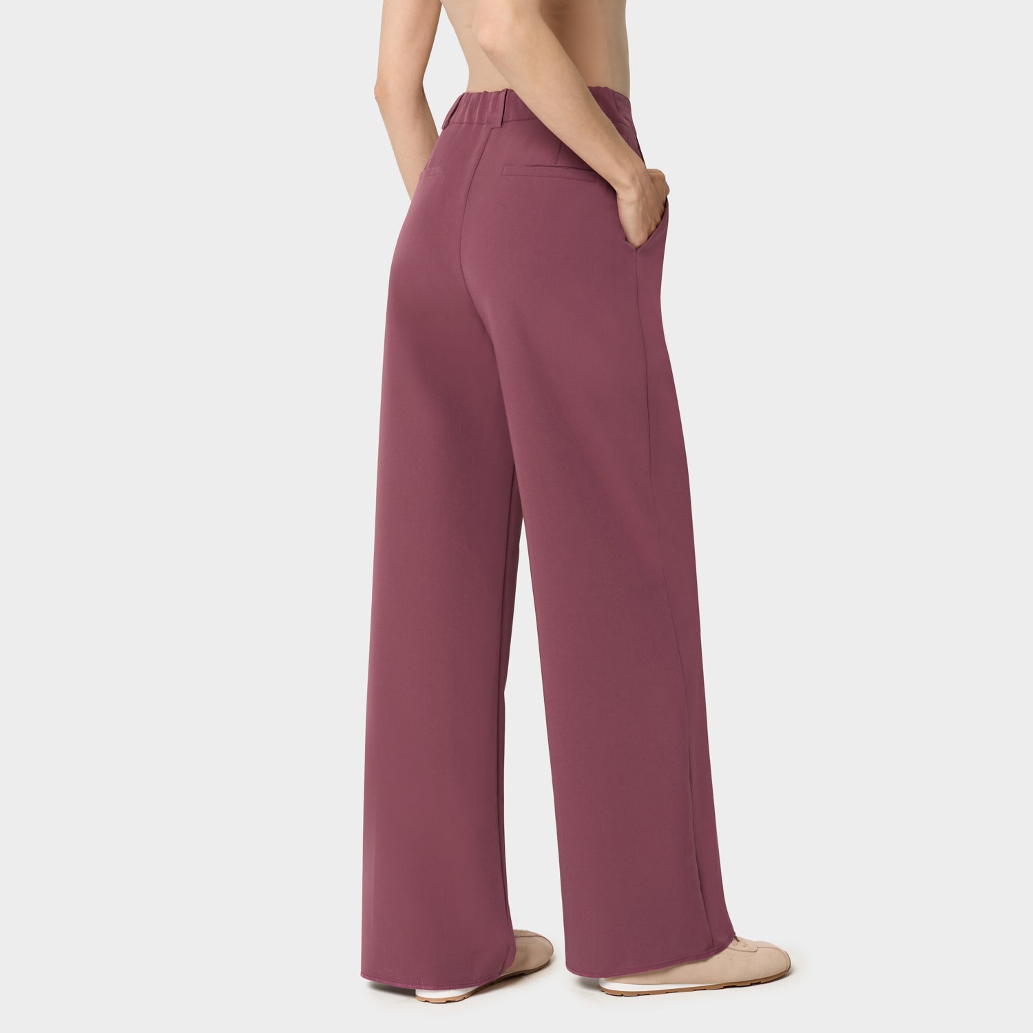 Spodnie medyczne Aura Dusty Plum - kobiece, modne, do bluzy medycznej - Vena Uniformy